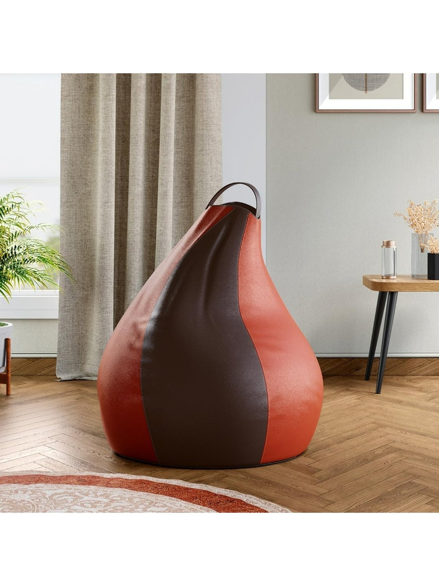 Godrej Interio Comfy ?Brown ?Faux Leather Bean Bag (1 Year Warranty)