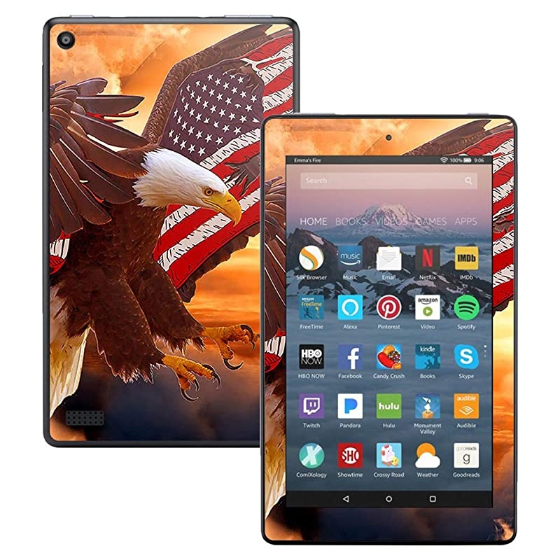 Skin Compatible with  Kindle Fire 7 2017 Bald Eagle | Protective Durable and Unique Vinyl Decal wrap Cover | Easy to Apply Remove and Change Styles | Made in The USA