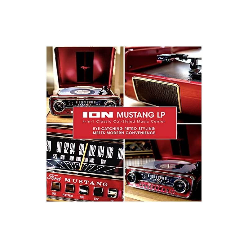 AudioFord LP4in1 Classic Car Styled Music Center Red Mustang LP