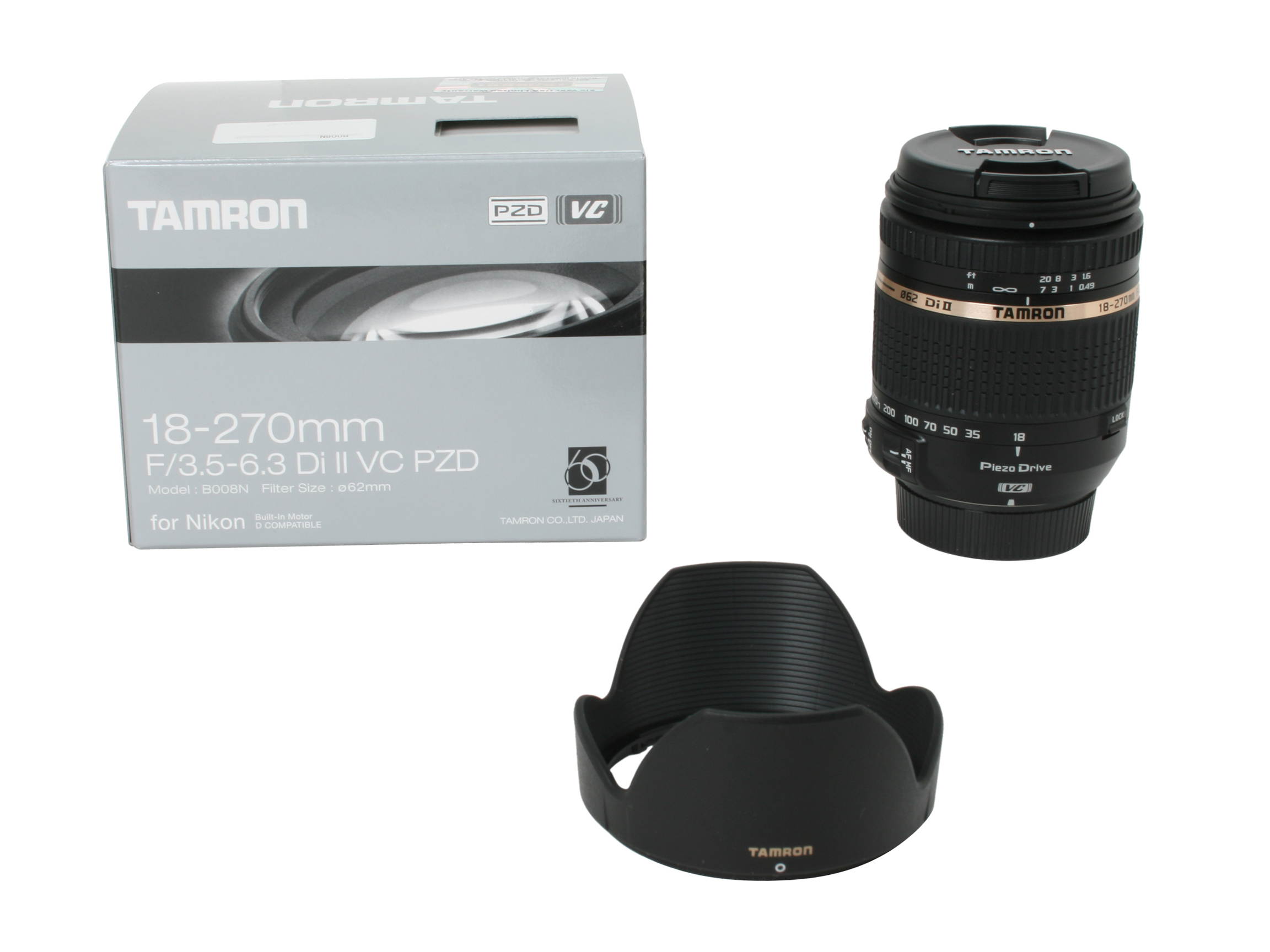 TAMRON AFB008N-700 SLR Lenses 18-270mm / F3.5-6.3 Di II VC PZD Lens For Nikon Black