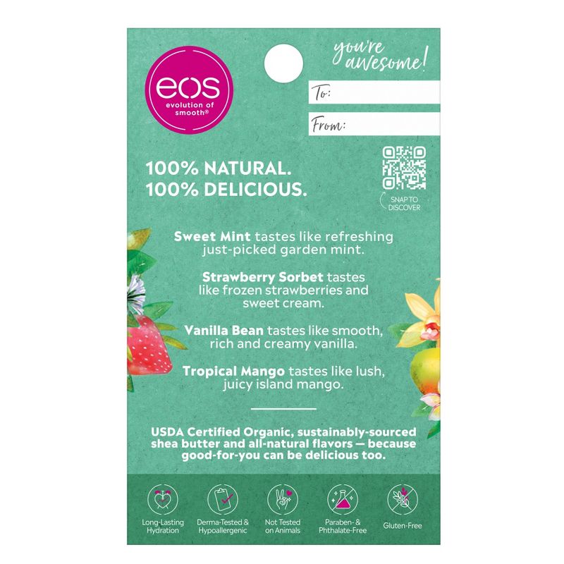 eos Natural & Organic Lip Balm Stick - 4pk/0.56oz