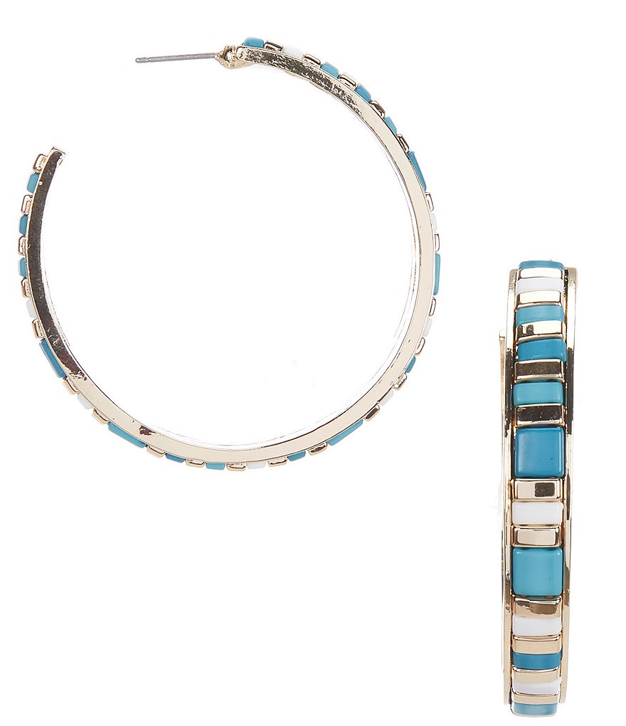 Anna & Ava Tile Hoop Earrings