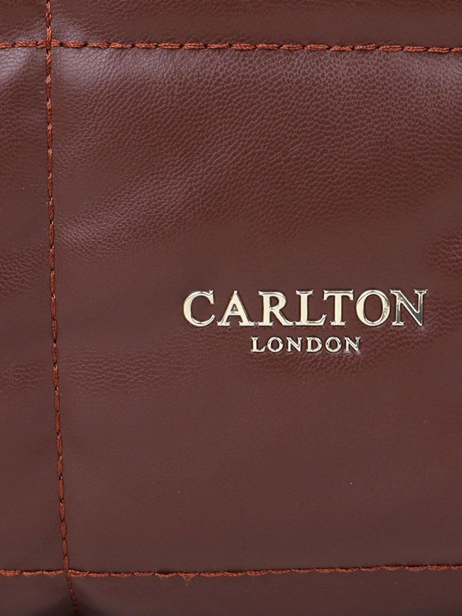 Carlton London Brown Textured Large Tote Handbag