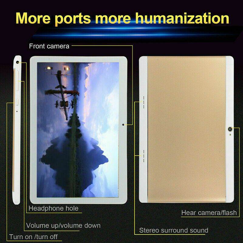 New 10.1" Tablet PC 4+64G HD Android 8.0 4G WIFI/WLAN Dual SIM Cam GPS 2020