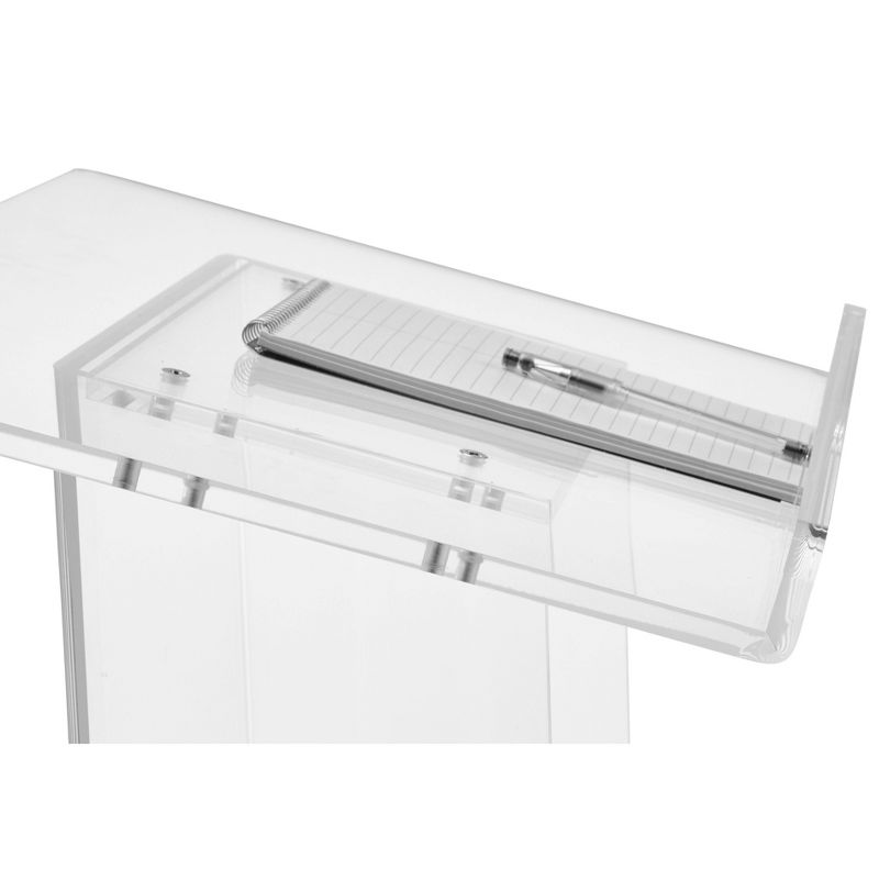 Lectern with Shelf Clear Acrylic - Hampton Collection