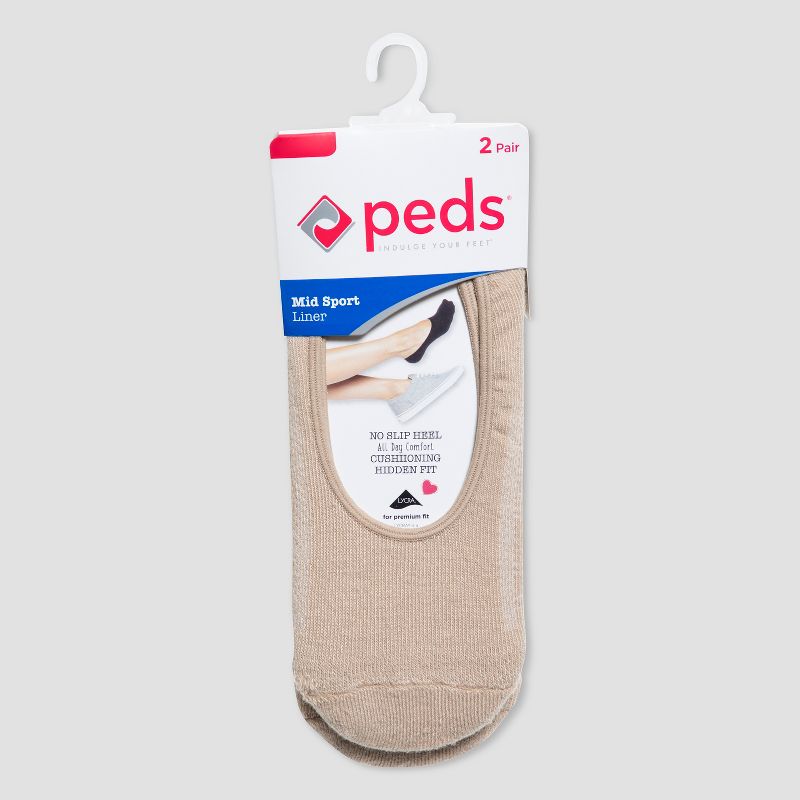 Peds Women's 2pk Cushioned Liner - Nude 5-10