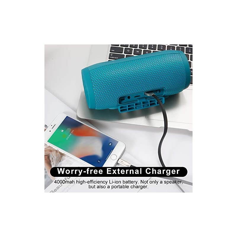 Wirless Speakers Portable Bluetooth Speakers 20W S16 MusicUnicorn Loud Stereo Sound & Handfree Calling,External Charger 4000mAh Battery Compatible with iPhone, Samsung, Huawei -Blue