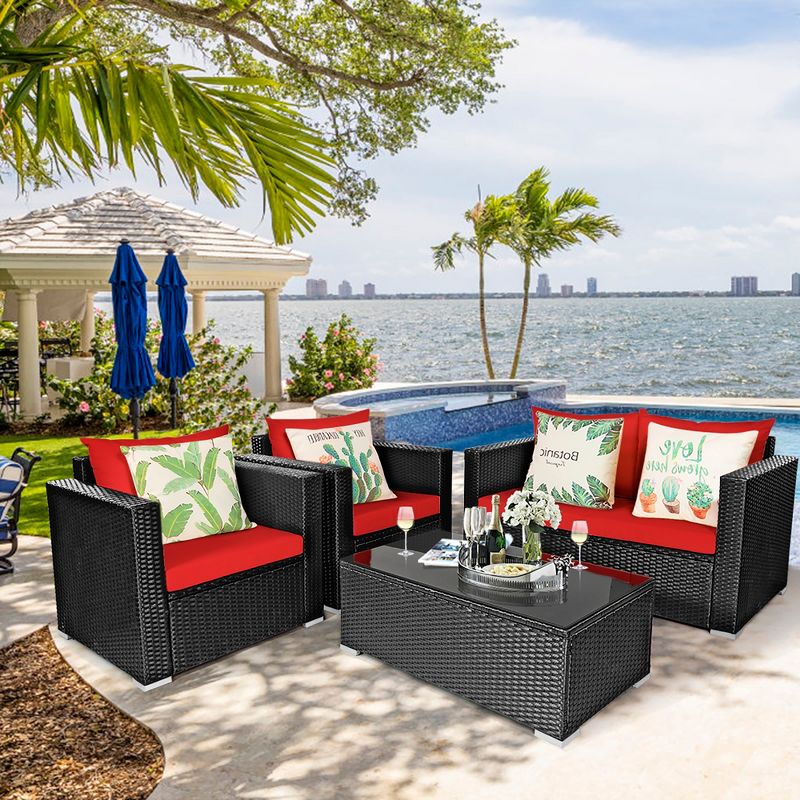 7pc Studio Shine Collection Patio Conversation Set with Sofa, 4 Armchairs & 2 Tables - W Unlimited