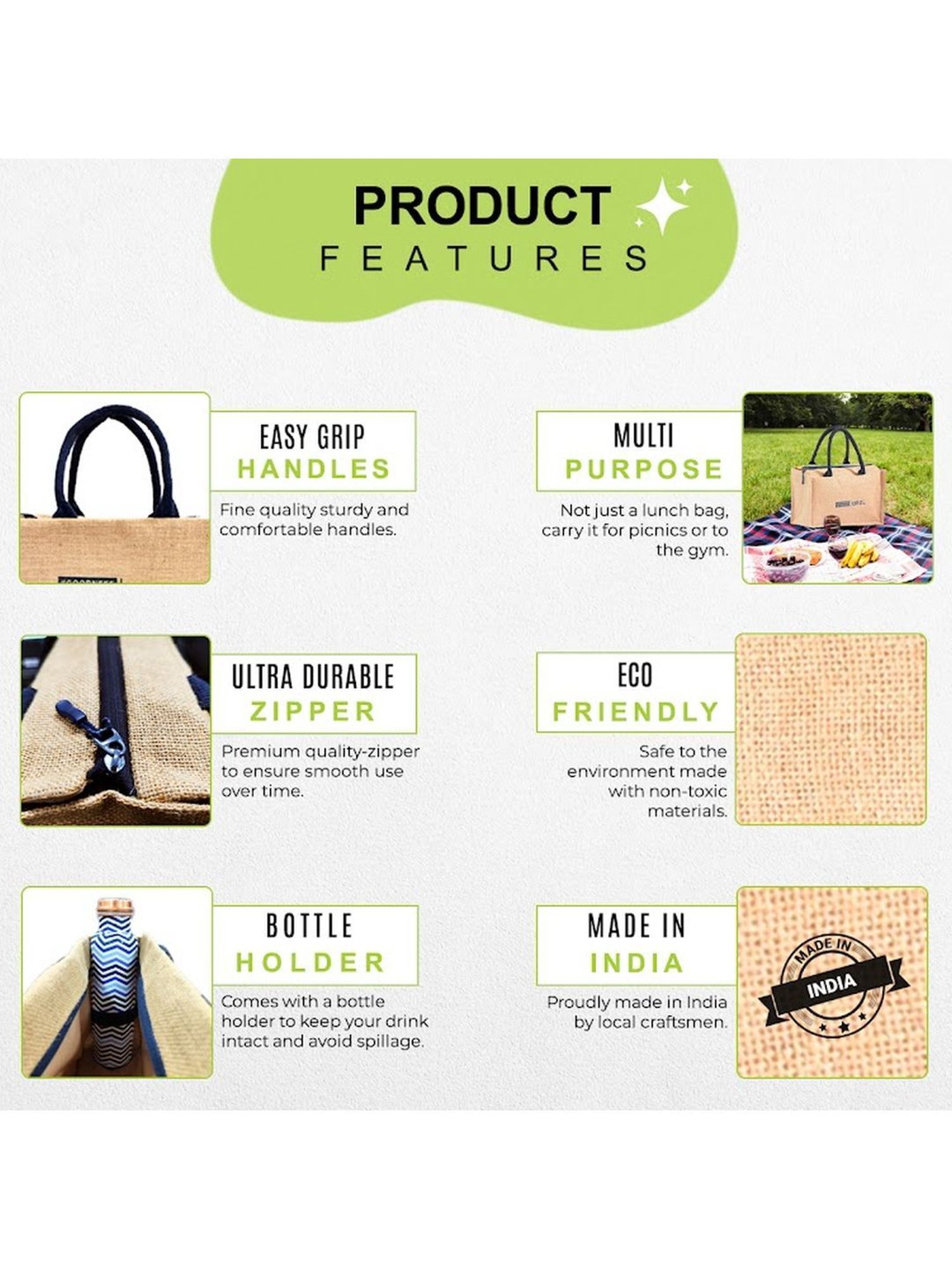 Borosilicate Glass Lunch Box Microwave Oven Safe with Detachable Lock and Jute Tiffin Bag