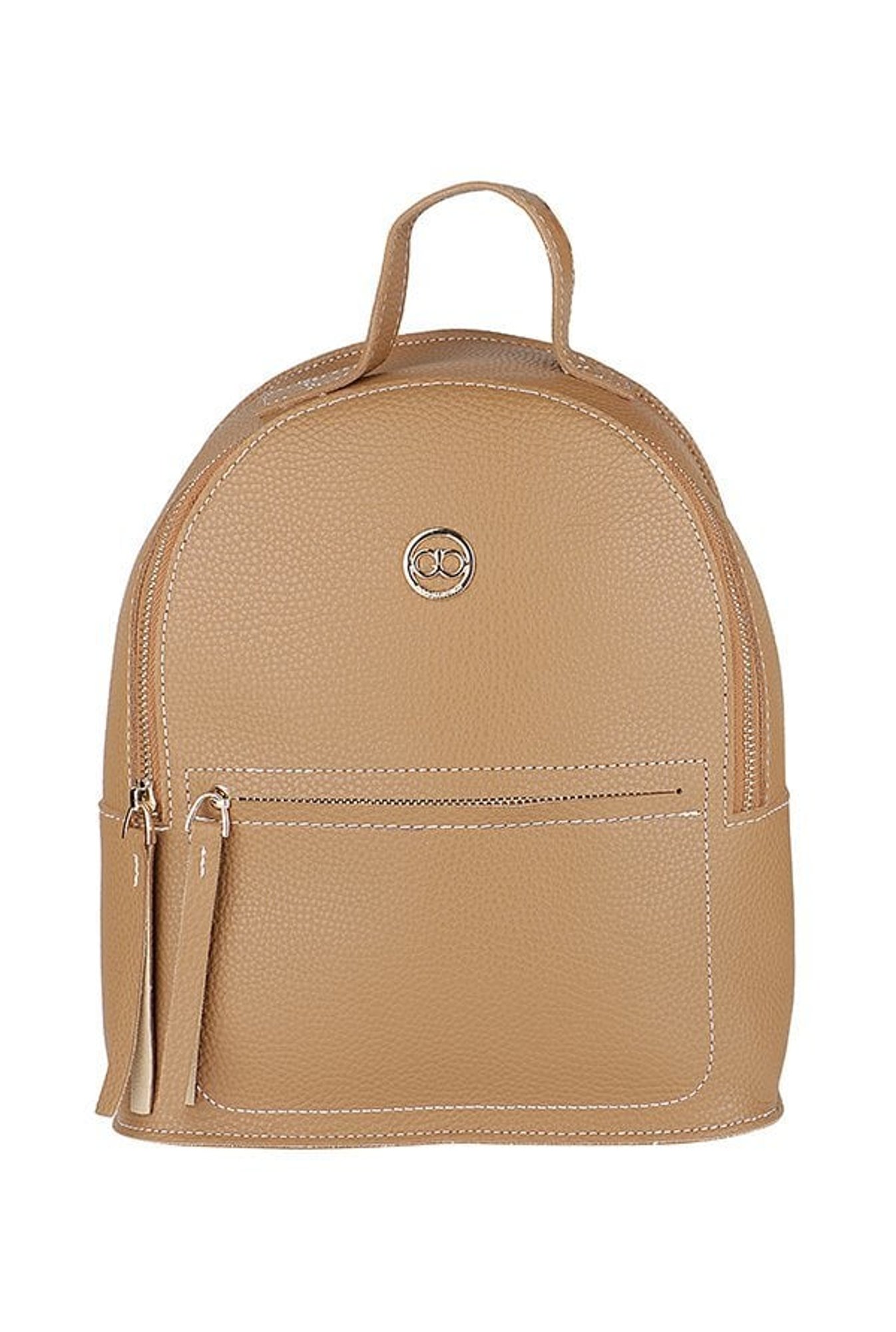 Gio Collection Tan Stitched Backpack