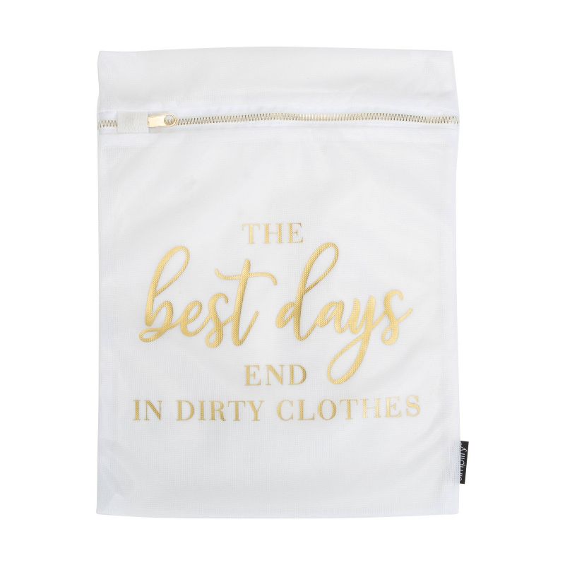 Simplify 3pc Mesh Wash Bag Set Gold Print