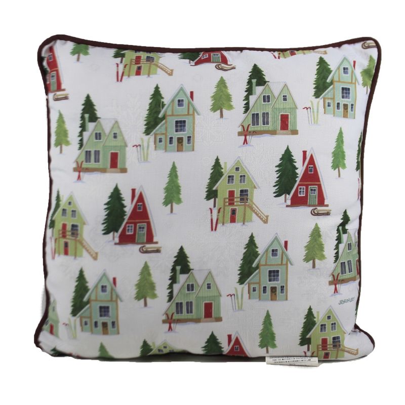 Christmas 18.0" Alpine Cabin Pillow Pine Tree Indoor Outdoor  -  Decorative Pillow