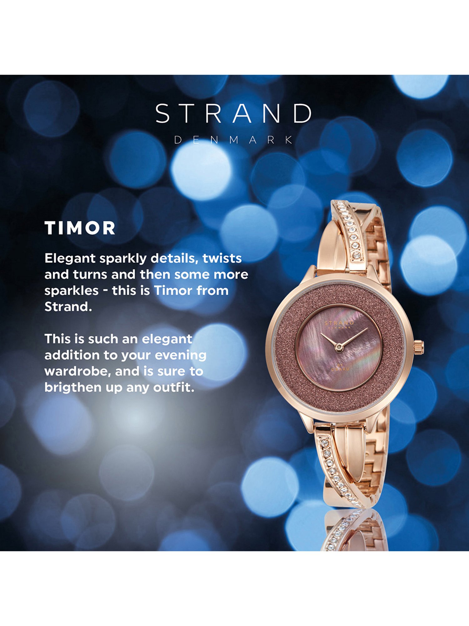 Strand By Obaku S730LXXNSV Timor Coffee Analog Watch for Women