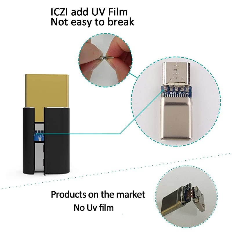 USB C to Micro USB Adapter ( 5pcs ),  Thunderbolt 3 Mini Type C Converter Connector