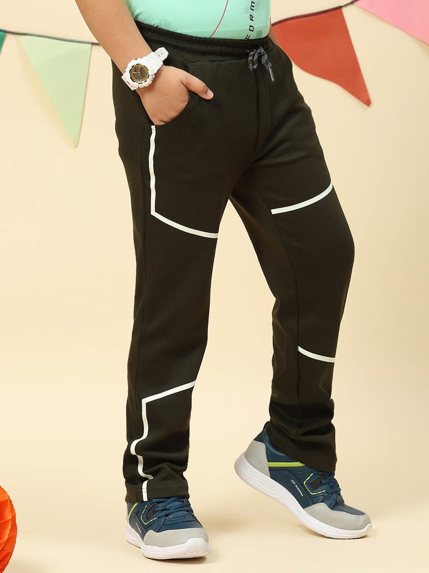 Monte Carlo Boys Olive Printed Trousers