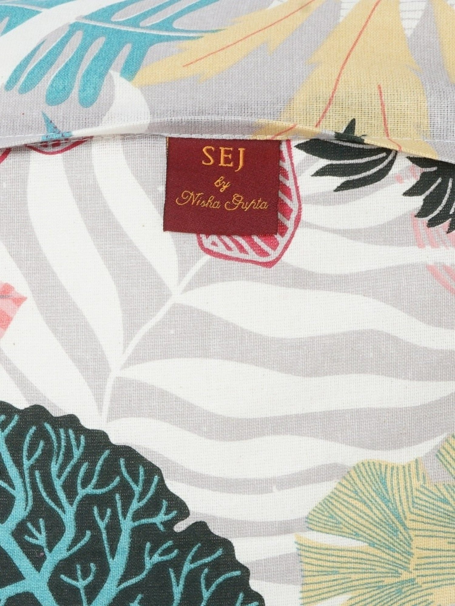 SEJ by Nisha Gupta Floral Pink 144 TC Cotton Double Bed Sheet with 2 Pillow Covers