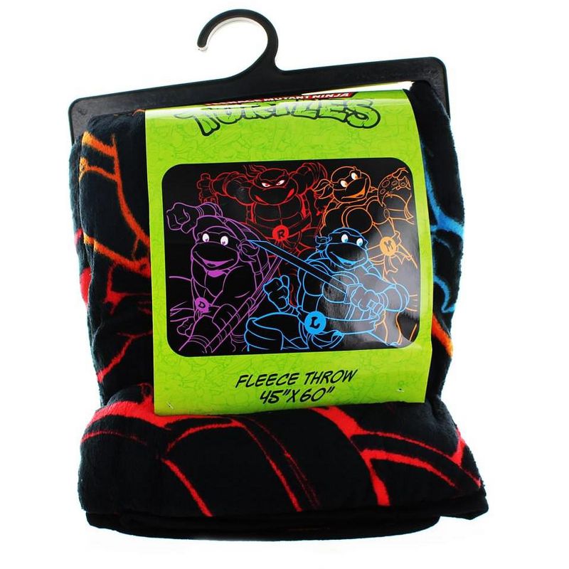 Just Funky Teenage Mutant Ninja Turtles Neon Lightweight Fleece Blanket | 45 x 60 Inches