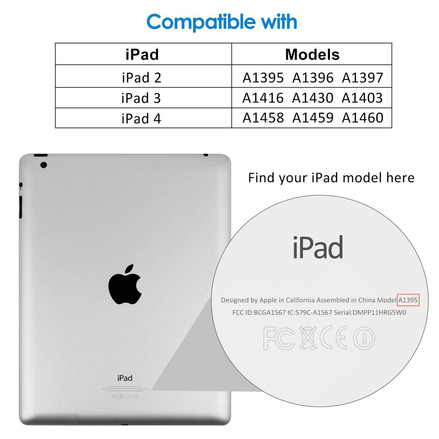 JETech Case for Apple iPad 2 3 4 (Old Model) Smart Cover with Auto Sleep/Wake (Purple)