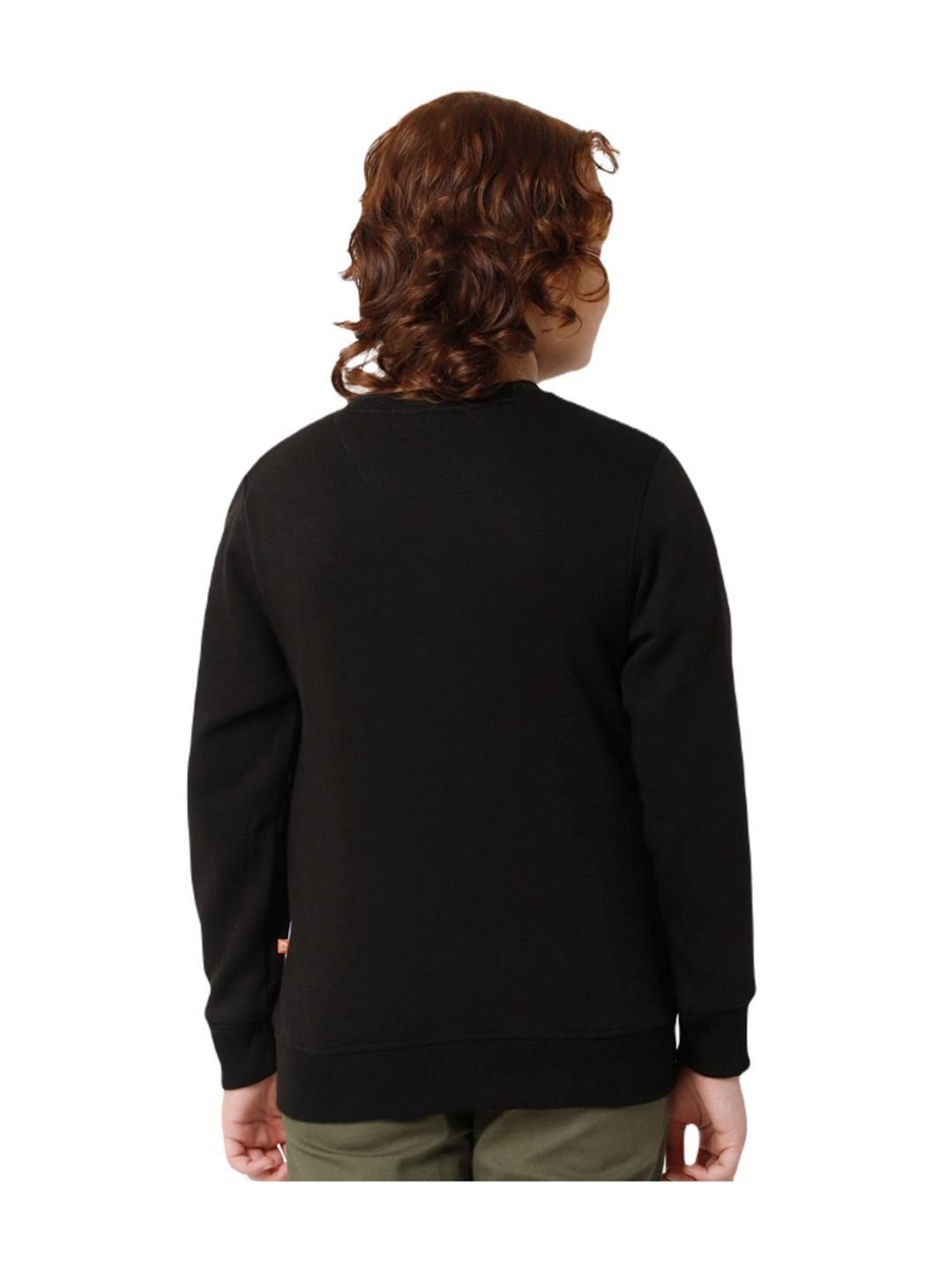 Proteens Kids Black & White Printed Full Sleeves Sweatshirt