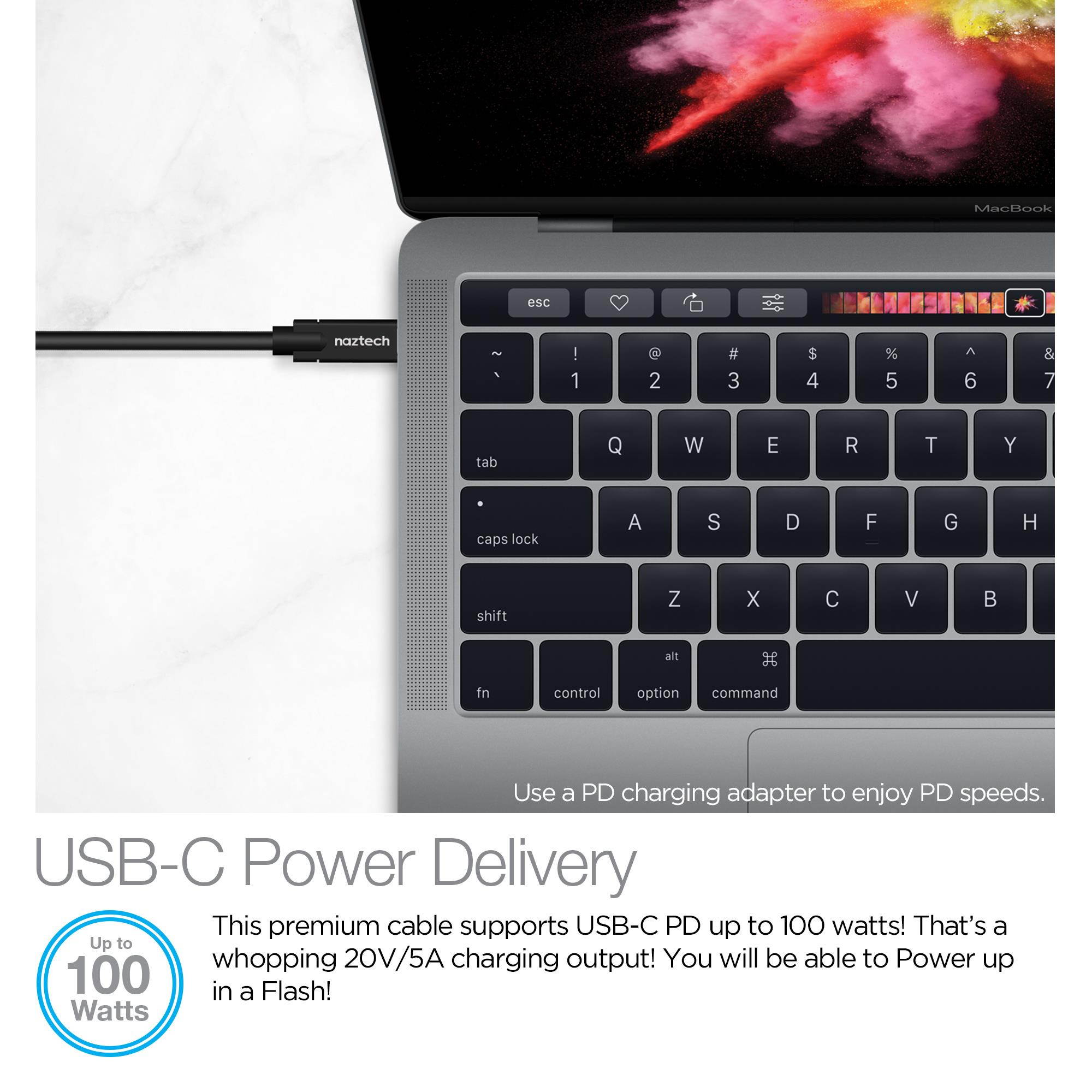 Naztech 13295 USB-C(TM) to USB-C(TM) Charge & Sync Cable, 3ft