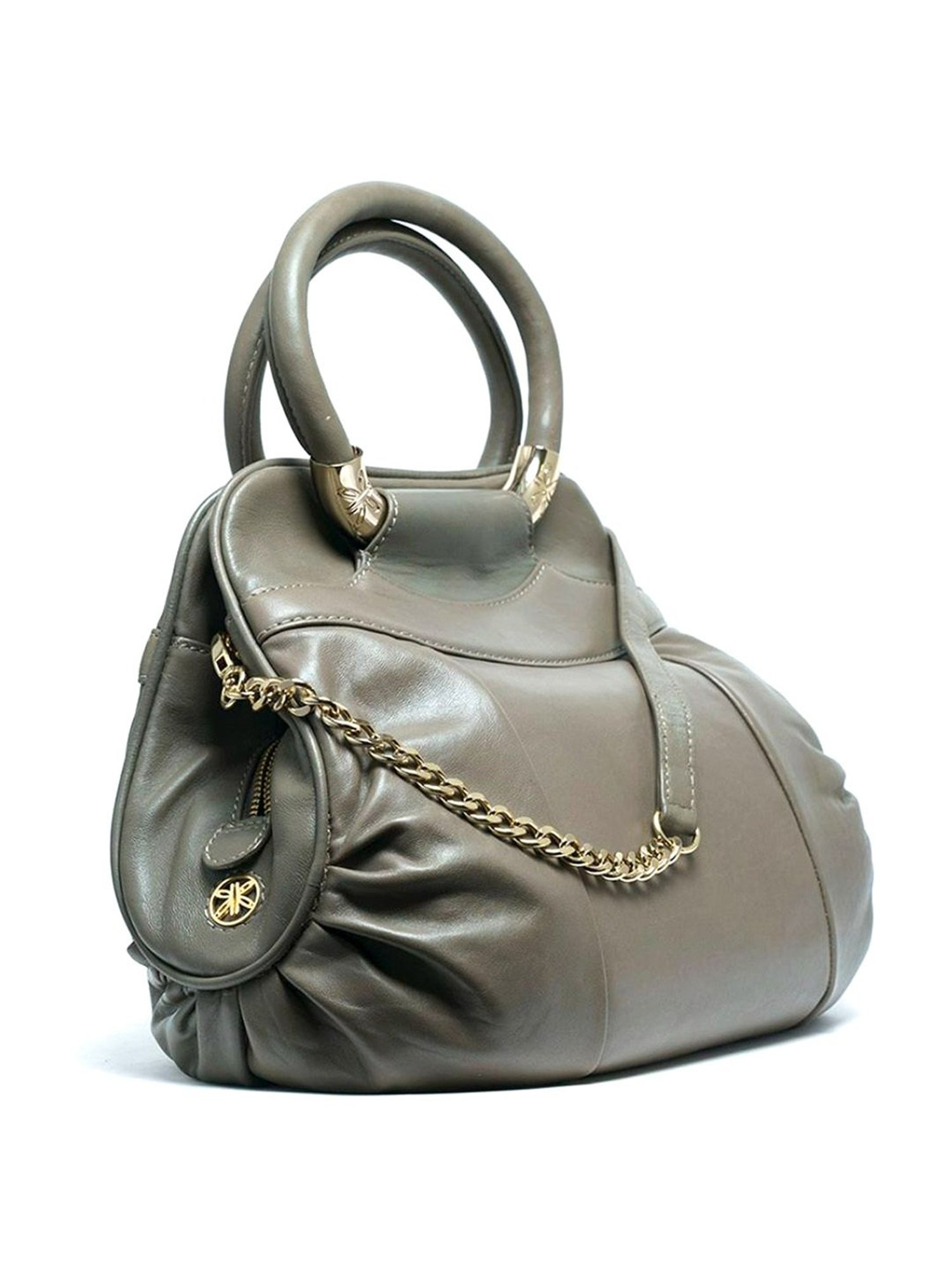 RI2K London DarkOlive Leather Medium Handbag