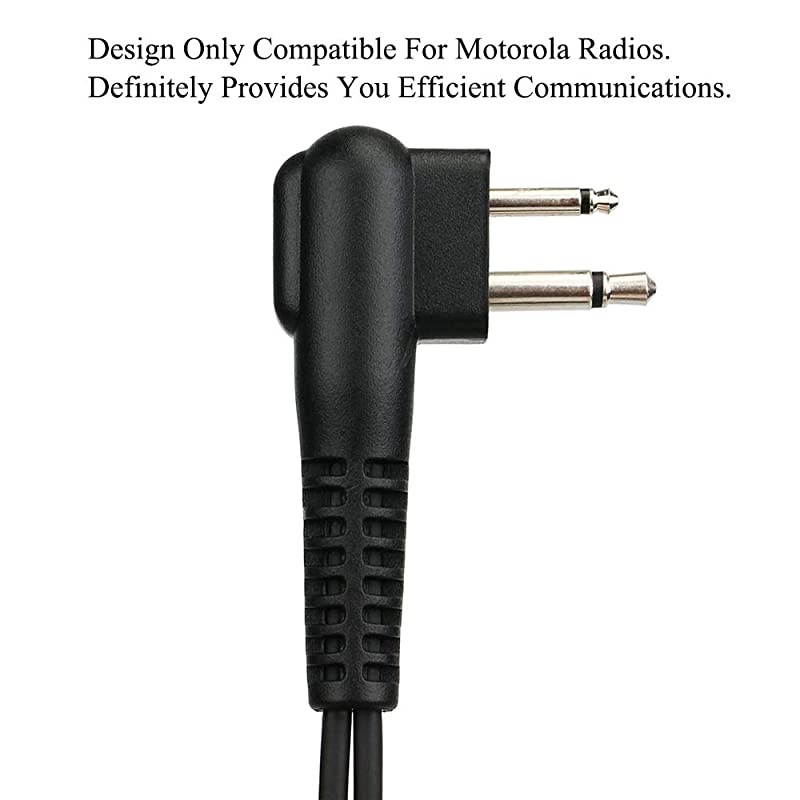 Radio Earpieces G Shape Soft Ear Hook Earpiece Headset with Push to Talk and Microphone for Motorola Talkabout Dual Pin 2 Way Radio A101M01