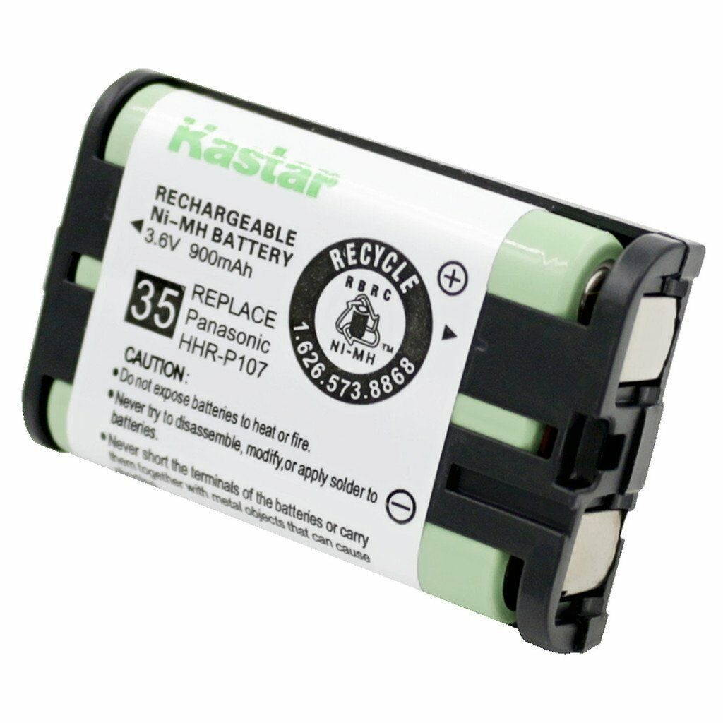 6xKastar Cordless Phone Battery NI-MH 3.6V 900mAh For Panasonic HHR-P107 Type 35