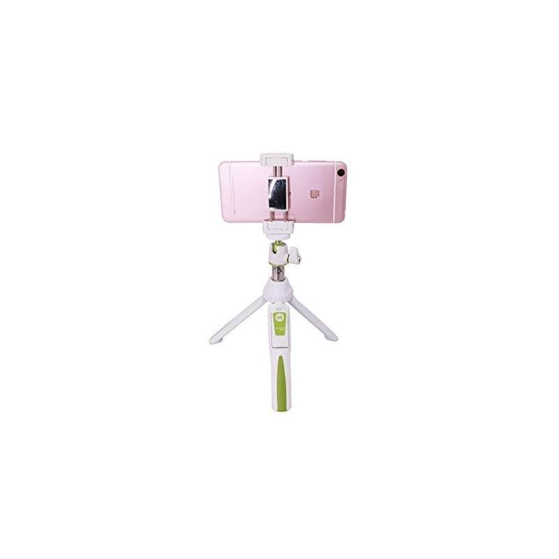 Handheld Tripod 3 in 1 SelfPortrait Monopod Phone Selfie Stick Bluetooth Remote Shutter Compatible for Smartphone White