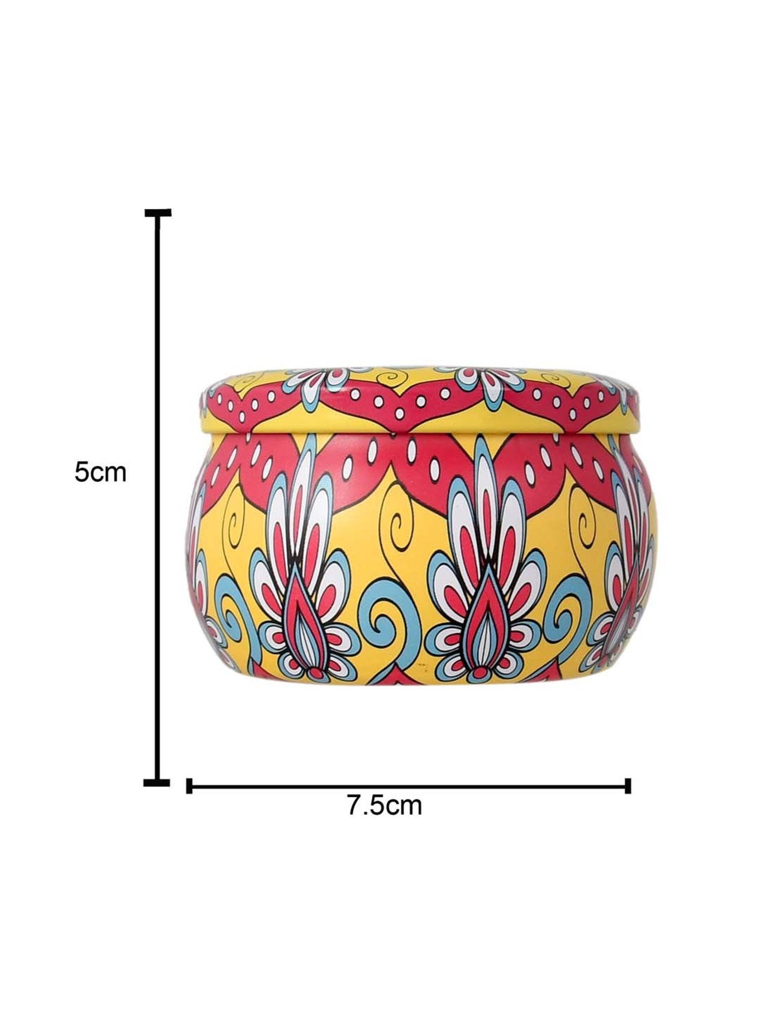 TAYHAA Yellow & Red Wax Printed Candle Jar
