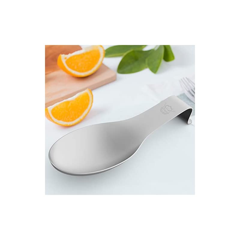 Stainless Steel Spoon Rest Set of 2,  Large patula Ladle Holder, Spoon Rest Holder, Dishwasher Safe