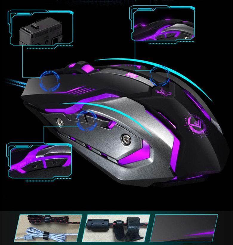 RAJFOO Crazy Scorpion 8D 3200DPI 6Buttons Ergonomic Usb Optical Pro-Gaming Mouse
