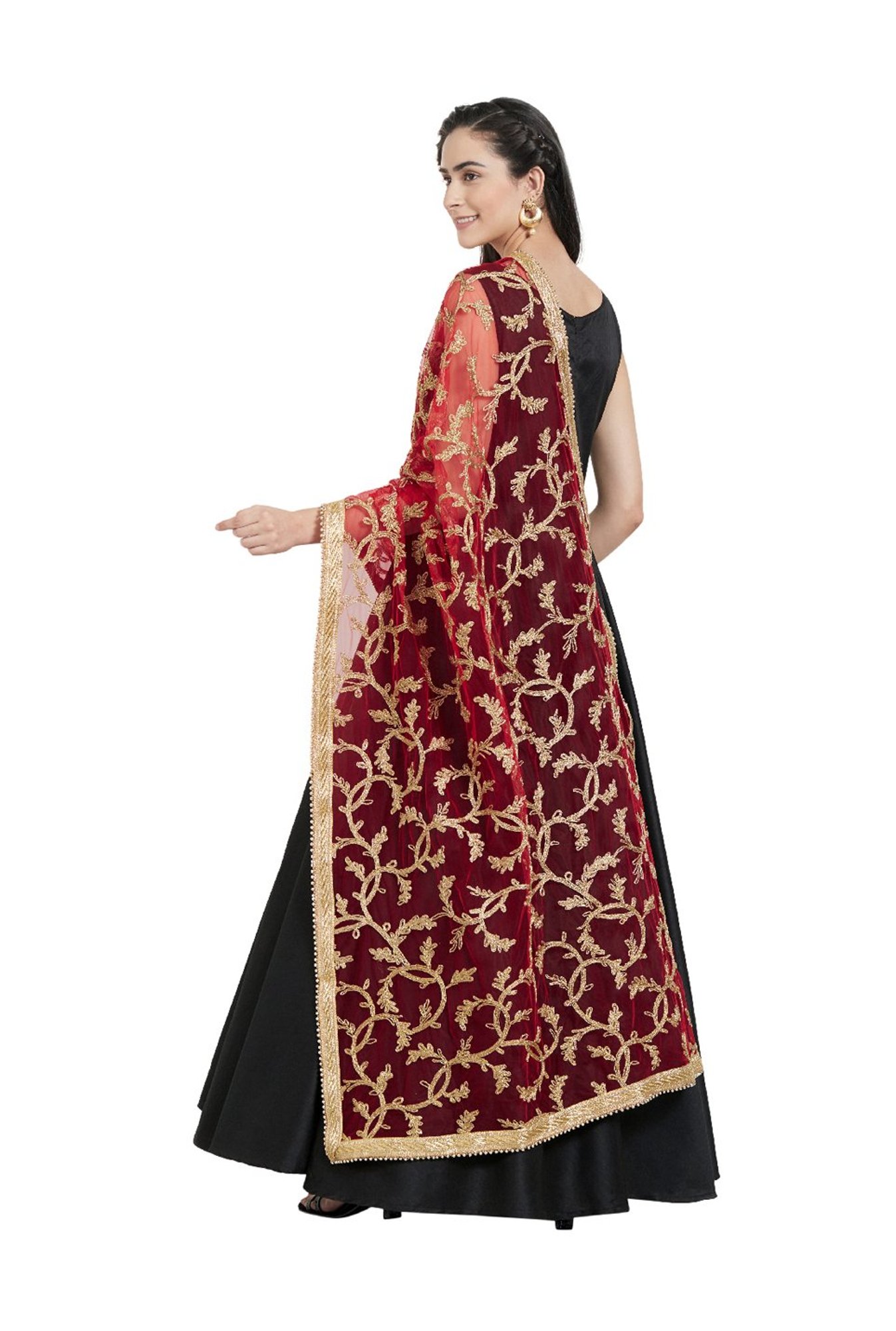 Stylum Red Plain Dupatta