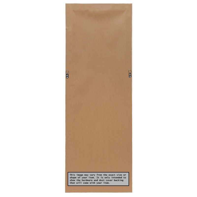 18" x 52" Pinstripe Plank Framed On the Door Mirror Gray - Amanti Art