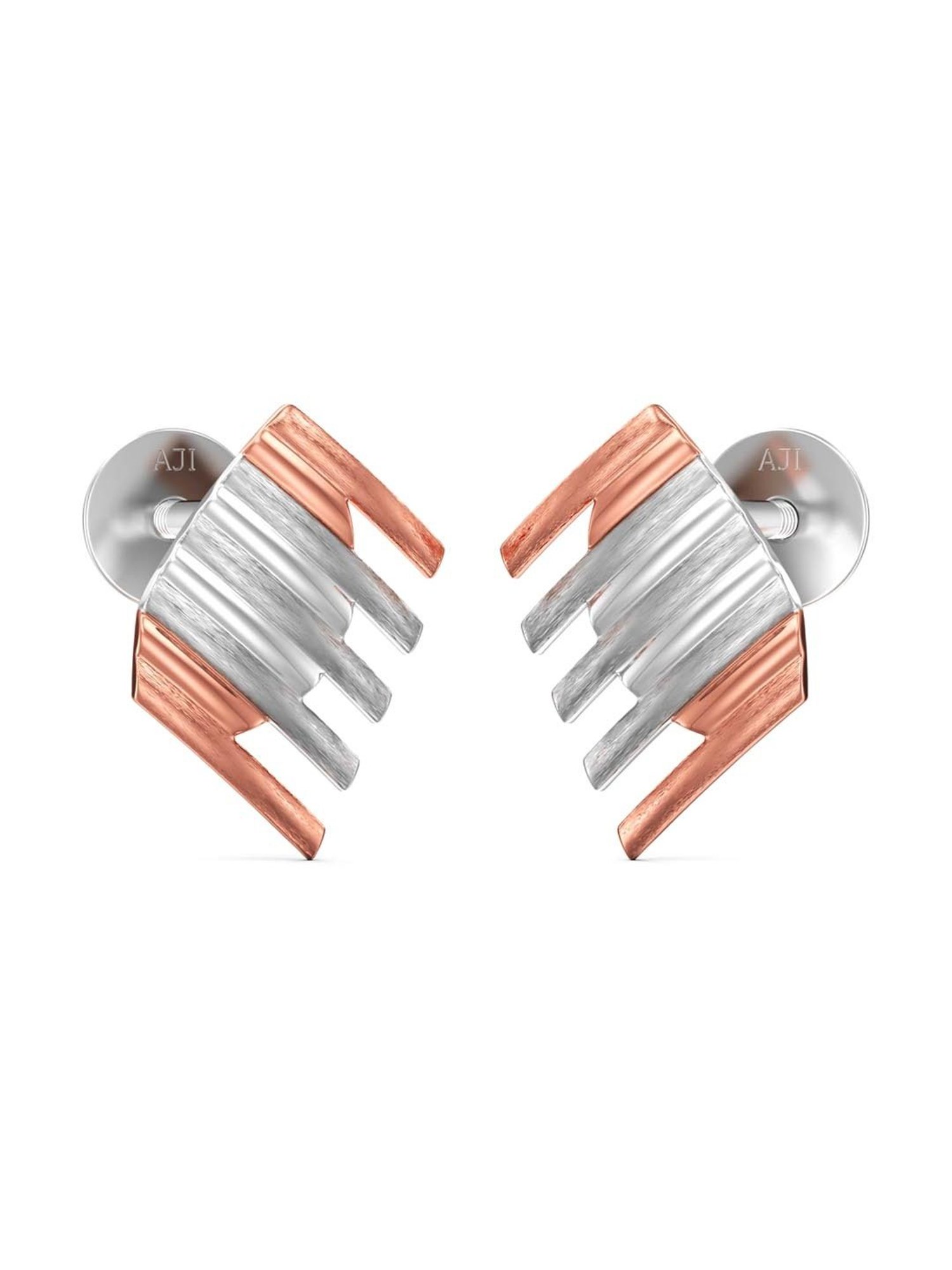 Joyalukkas 950 Platinum Art Deco-Inspired & Rose Gold Earrings
