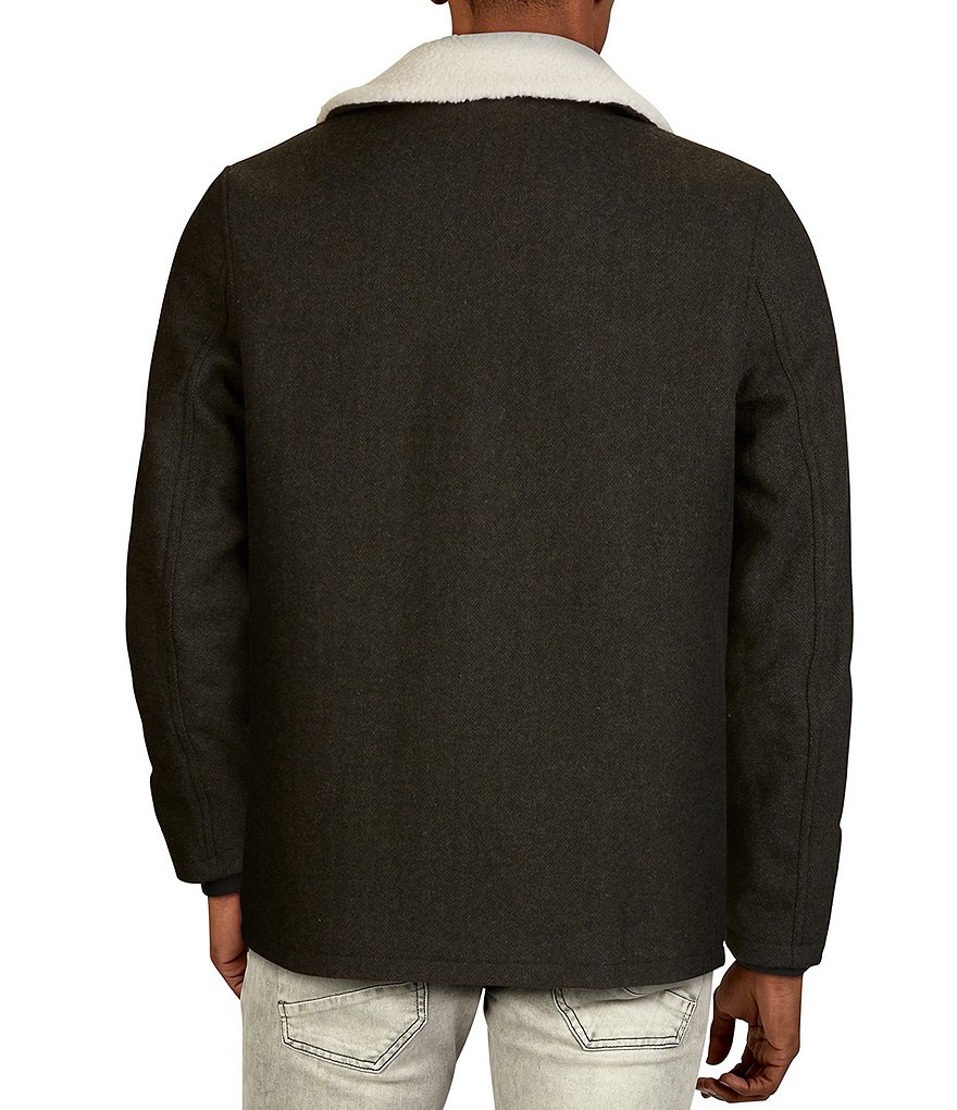 Cole Haan Sherpa-Collar Wool-Blend Jacket