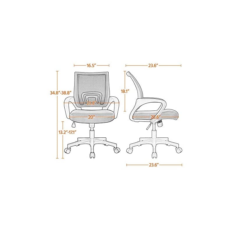 Office Chair Ergonomic Desk Chair Mid-Back Big Cheap Computer Chair Mesh Swivel Chair with Lumbar Support
