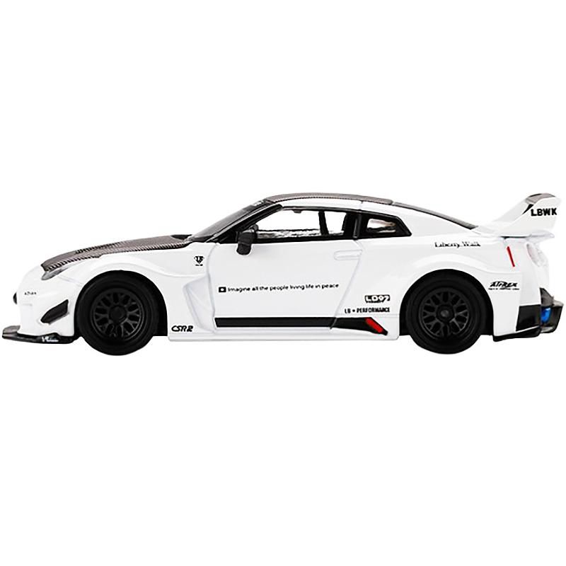 Nissan 35GT-RR Ver.1 LB-Silhouette WORKS GT White and Carbon Ltd Ed 2400 pcs 1/64 Diecast Model Car by True Scale Miniatures