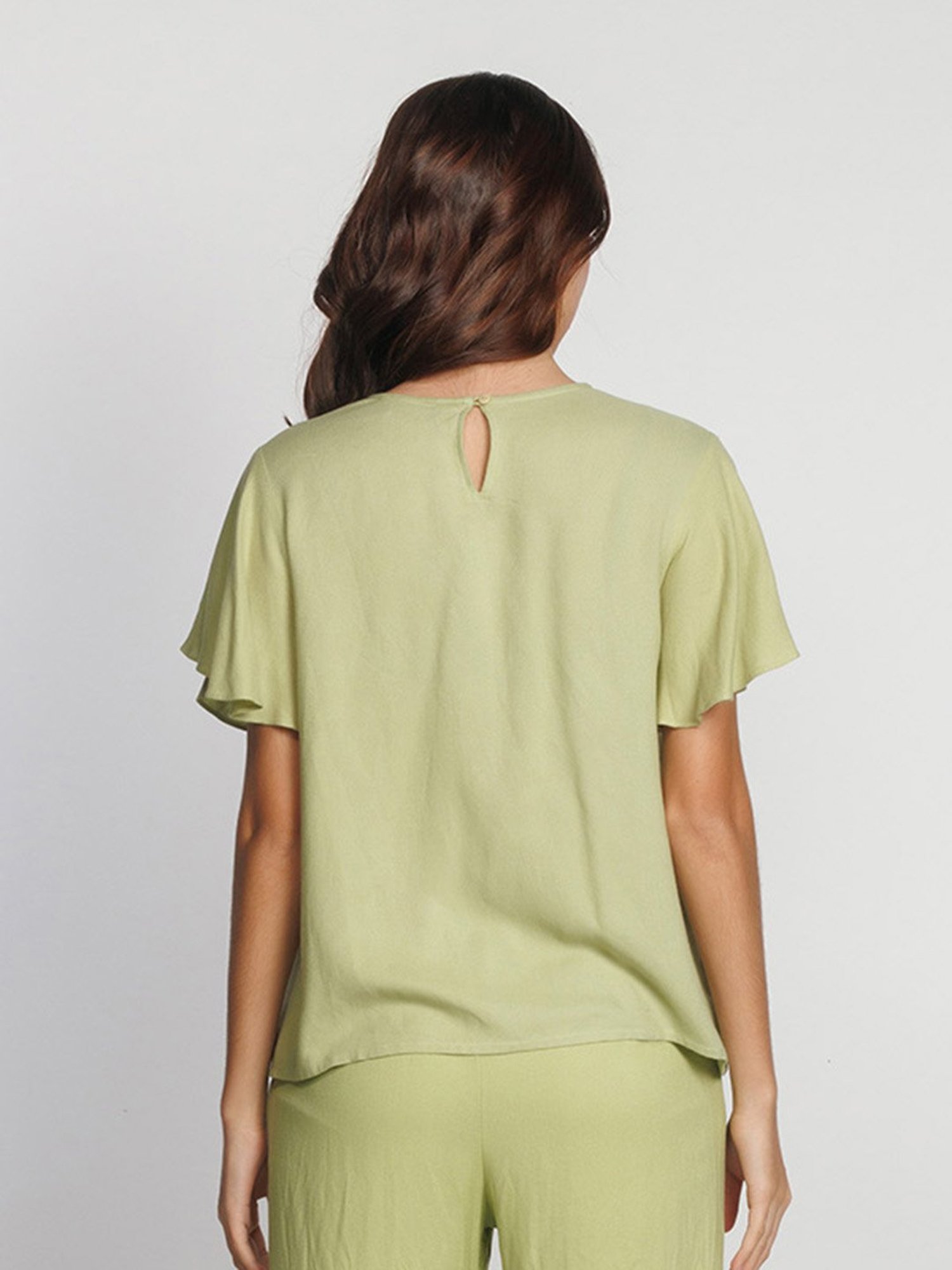 Zink London Sage Green Relaxed Fit Top