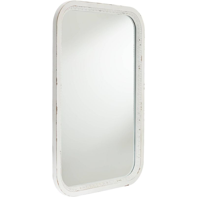 Noble Park Noreen Distressed White 24 3/4" x 36 1/2" Wall Mirror