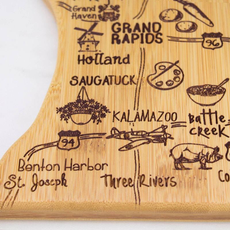 Totally Bamboo Destination Michigan (Mitt) Serving and Cutting Board