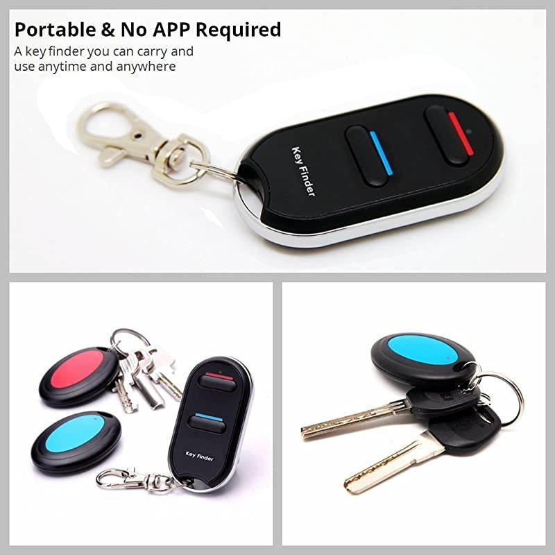 Key Finder Remote Control Finder Easy to Use Suitable for The Elderly Key Locator DeviceWhistle Phone Keychain FinderItem Tracker1 RF Transmitter and 2 Receivers