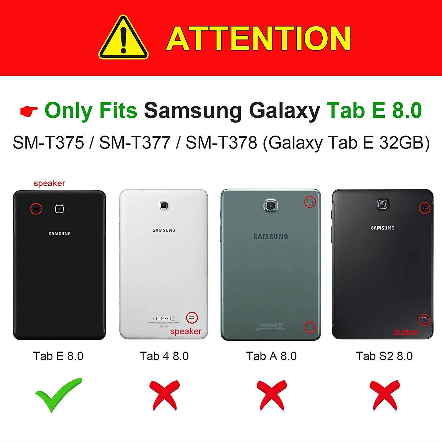 UUcovers Samsung Galaxy Tab E 8.0 Inch T377 Case, Slim Lightweight PU Leather AUTO Wake/Sleep Folio Smart Wallet Case with Cards/Cash Holder for SM-T375/ T377-Paris Tower