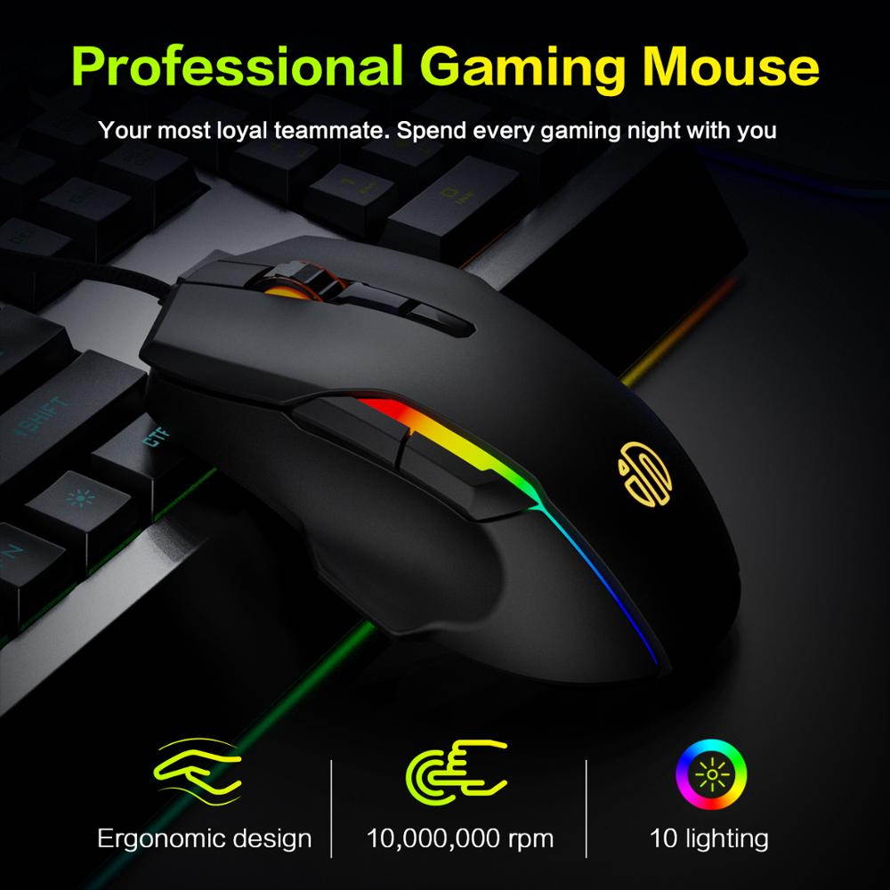 Gaming Mouse 7 Button Adjustable USB Wired Mouse Ergonomic Professional Gaming Mouse GRB 10000DPI Gaming Mice Mause for PC Computer Laptop