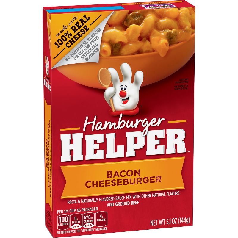 Hamburger Helper, Bacon Cheeseburger Macaroni Meal, 5.1 oz (Pack of 6)