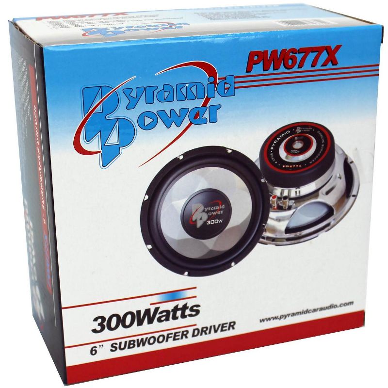 Pyramid PW677X 6 Inch 300 Watt 4 Ohm Car Audio Power Audio Sub Subwoofer Woofer