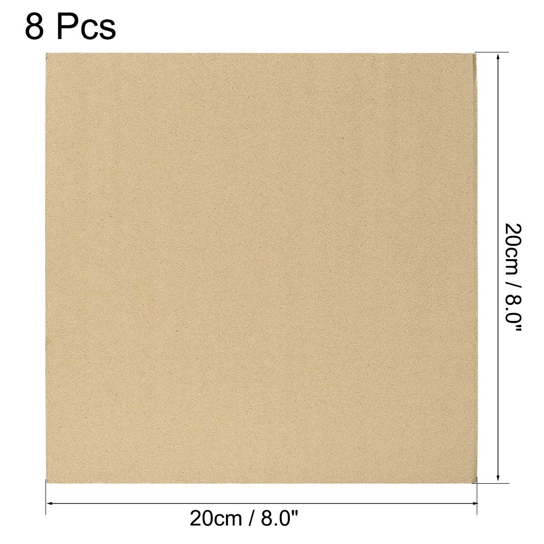 Corrugated Cardboard Filler Insert Sheet Pads 3-Layer 3mm x 8-Inch x 8-Inch for Packing, Mailing, and Crafts 8pcs