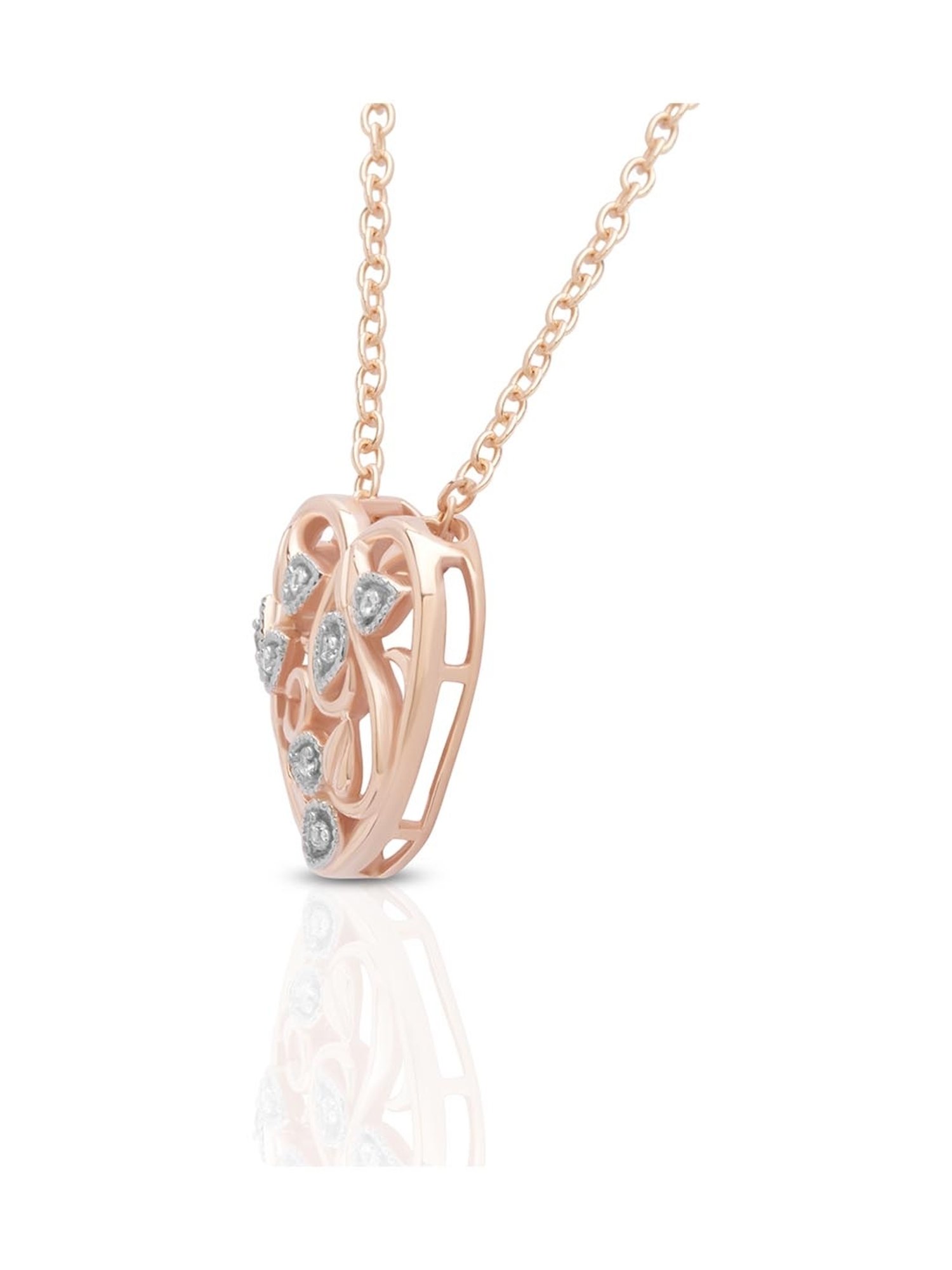 Anayra 92.5 Sterling Silver Heart Pendant with Chain for Women