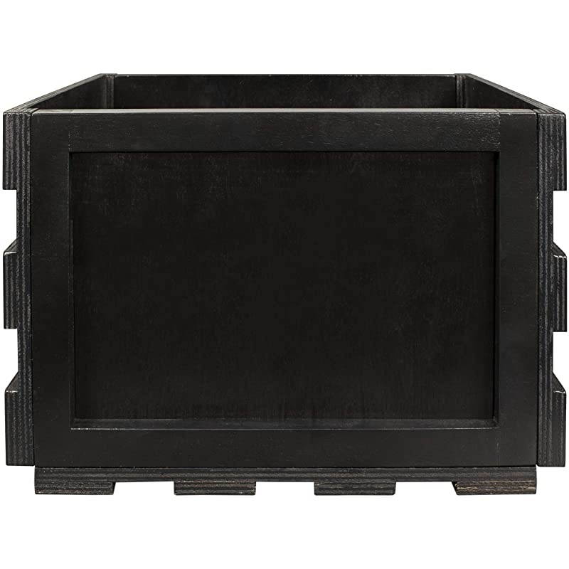 AC1004A-BK Record Storage Crate Holds up to 75 Albums, Black