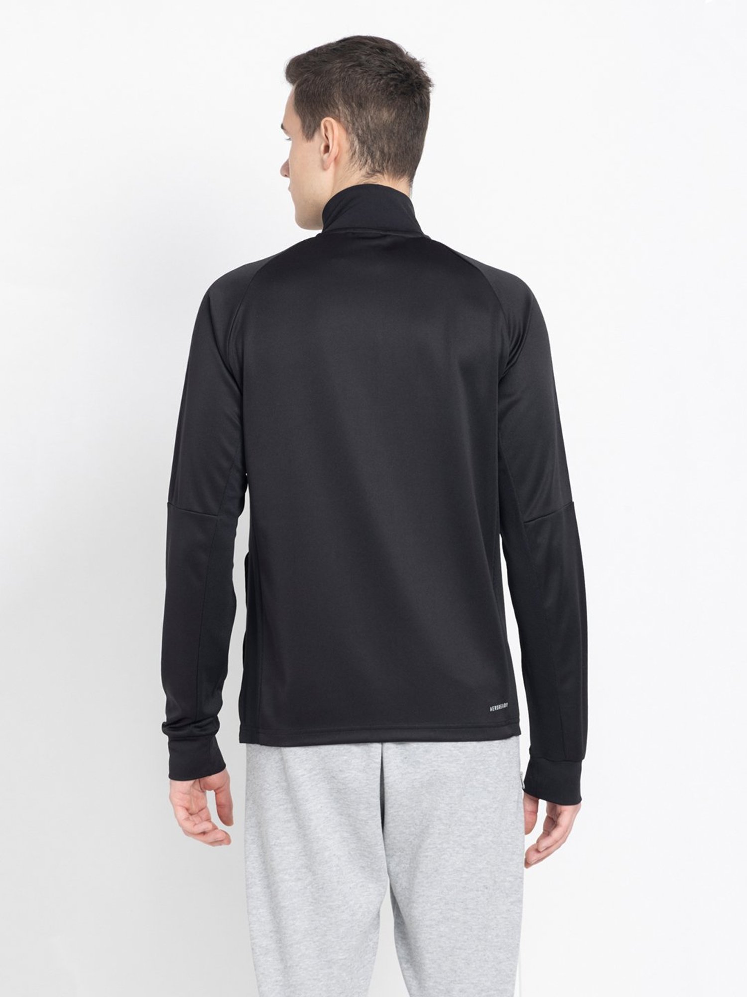adidas Black Slim Fit High Neck Track Top