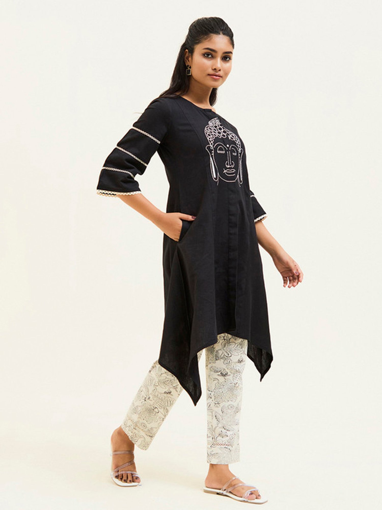 Melon by PlusS Blue Printed Shirt Pant Set